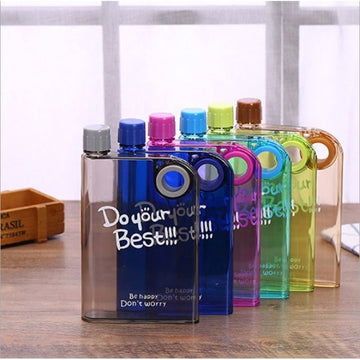 Slim Motivational Flat Water Bottle