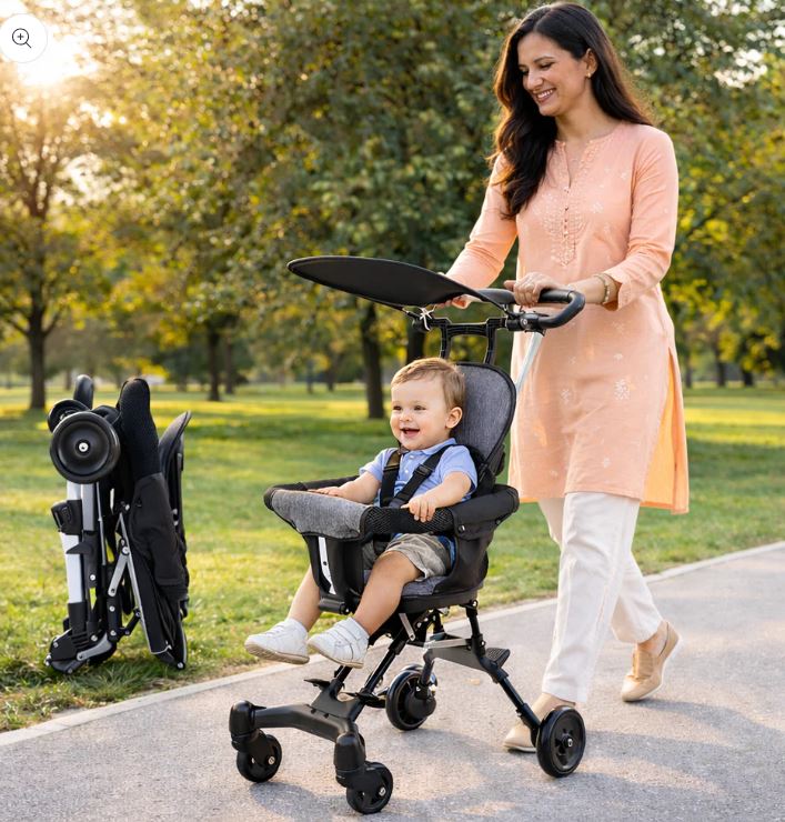 Portable Baby Stroller Tricycle – Safe & Compact!