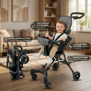 Portable Baby Stroller Tricycle – Safe & Compact!