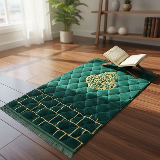 Prayer Mat Velvet Material Printed Pattern (Random Design)